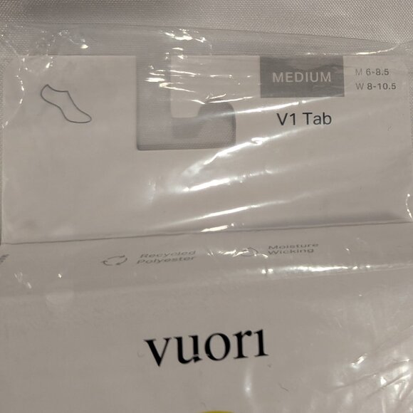 NWT Vuori V1 Tab Sock No Show Performance Sock (Black, Women's Medium) - Picture 4 of 8